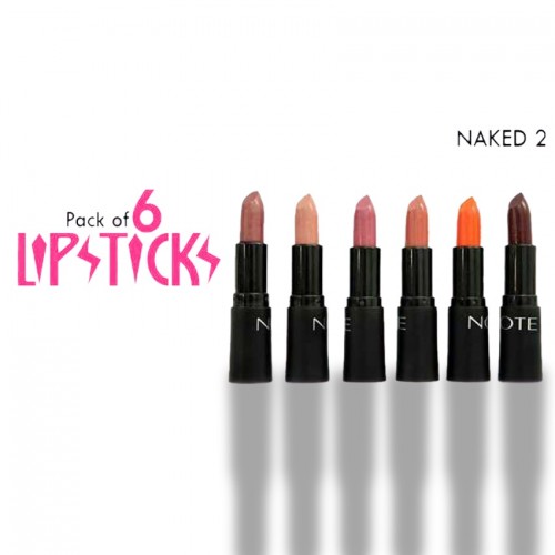 Naked 2 Lipsticks Pack Of 06 With Complementry Gift